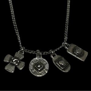 Chanel Vintage Rare Silver-Tone Charm Necklace